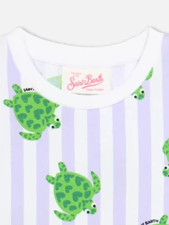 Abito Abbey da bambina con frange e stampa tartaruga