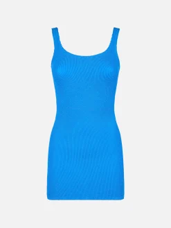 Abito da donna a canotta bluette crinkle