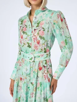 Abito da donna in lino Marbella con stampa floreale