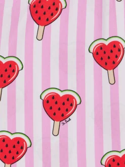 Abito in jersey di cotone da bambina Leila con stampa a cuore di anguria