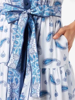 Abito lungo da donna con stampa paisley