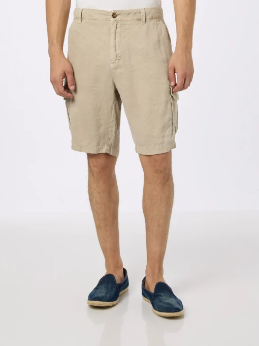 Bermuda da uomo in lino beige Rodi
