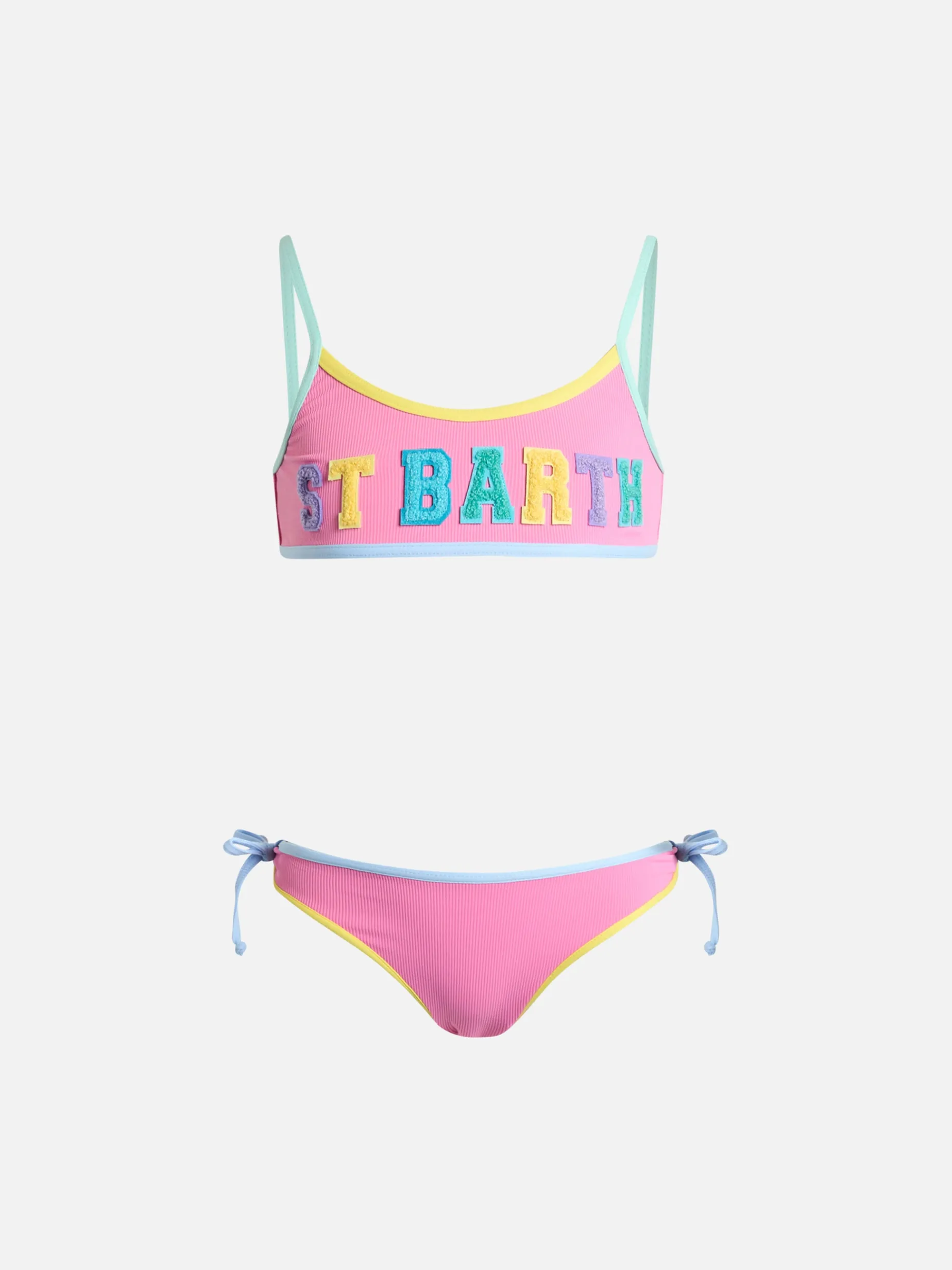 Bikini a bralette da bambina Jaiden con patch in spugna St. Barth Barth
