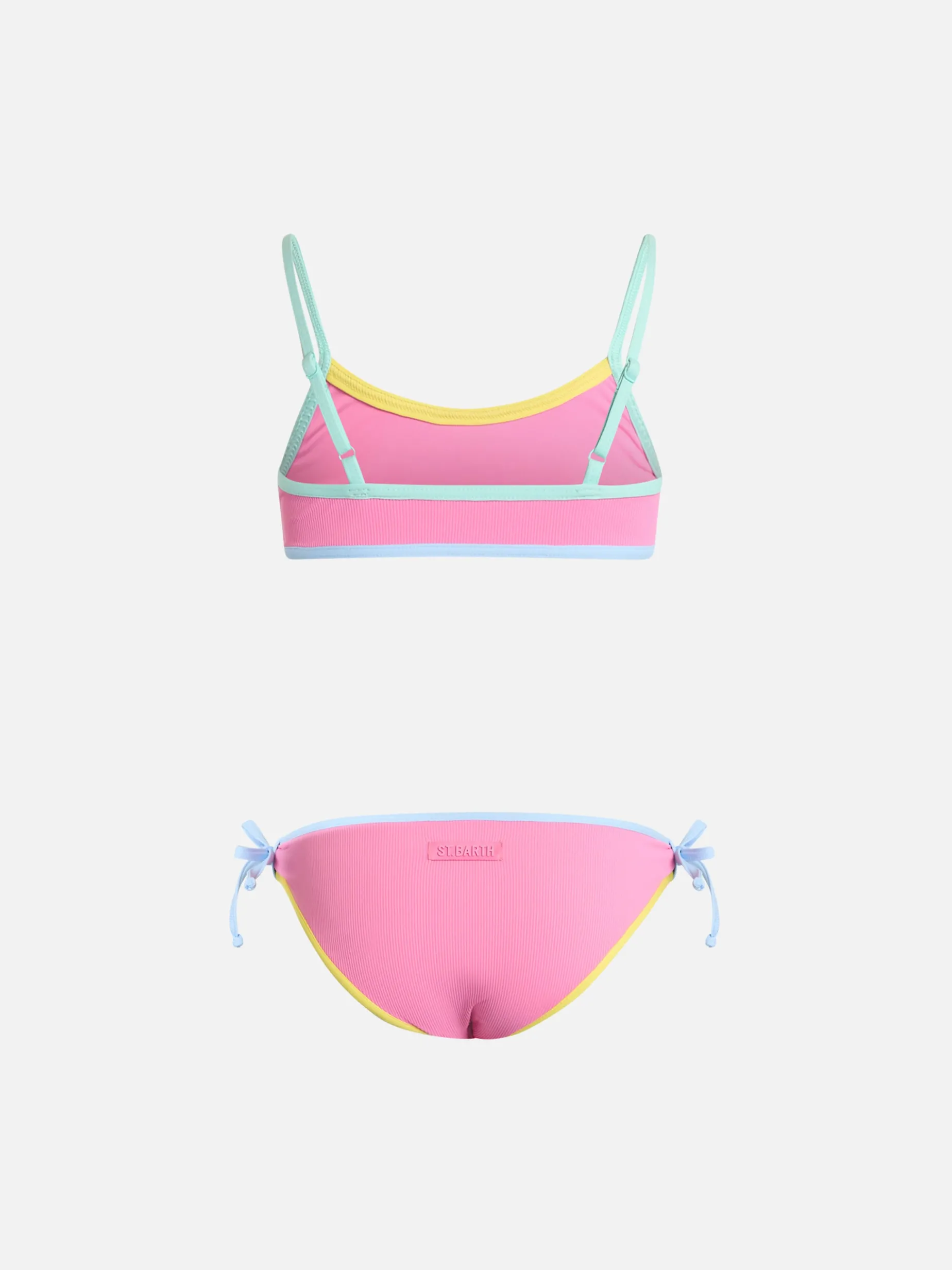 Bikini a bralette da bambina Jaiden con patch in spugna St. Barth Barth