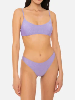 Bikini a bralette lurex lilla