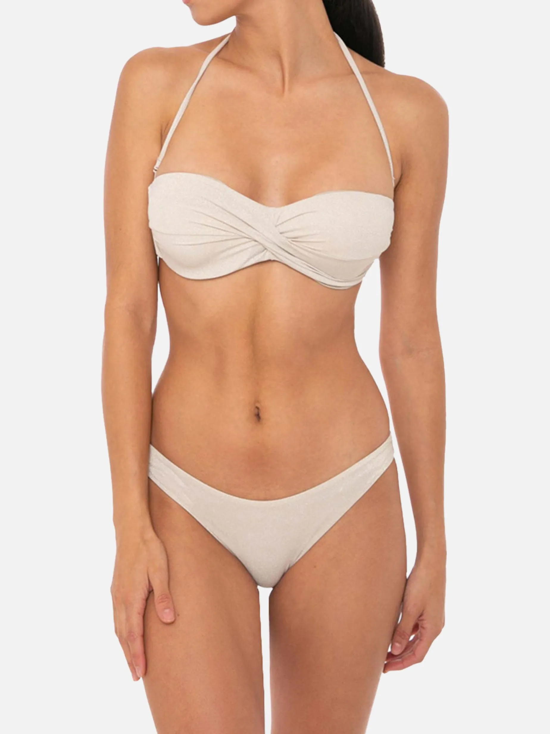 Bikini a fascia color oro