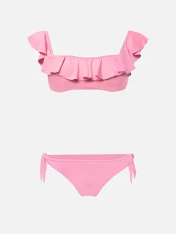 Bikini a fascia con volant