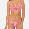 Bikini a righe Fascia drappeggiata