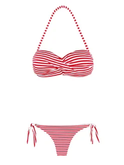 Bikini a righe Fascia drappeggiata