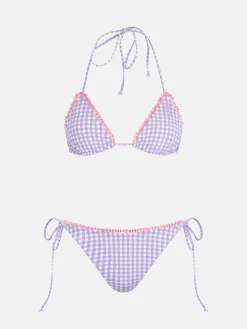 Bikini a triangolo a quadretti