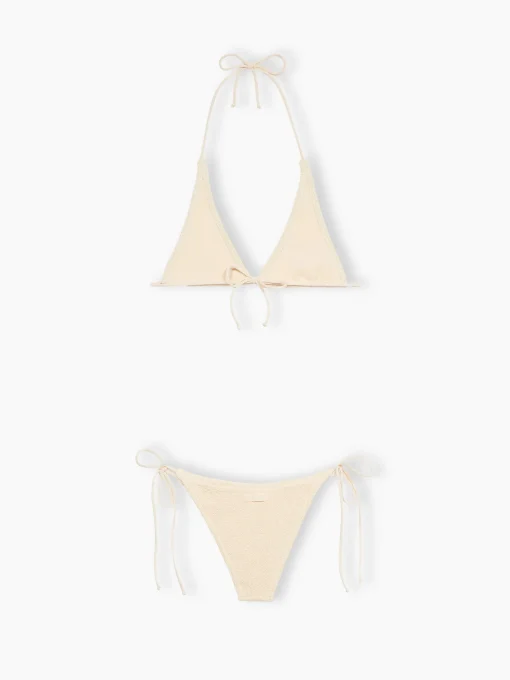 Bikini a triangolo crema crinkle da donna Guiana Marielle
