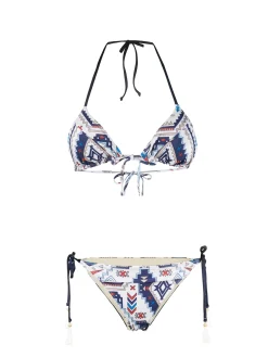 Bikini a triangolo glitter stile azteco