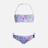 Bikini classico a fascia da bambina Emy con stampa bracciali