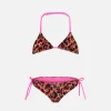 Bikini da bambina a triangolo con stampa bandana leo