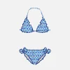 Bikini da bambina a triangolo con stampa stelle marine