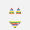 Bikini da bambina in maglia Chevron