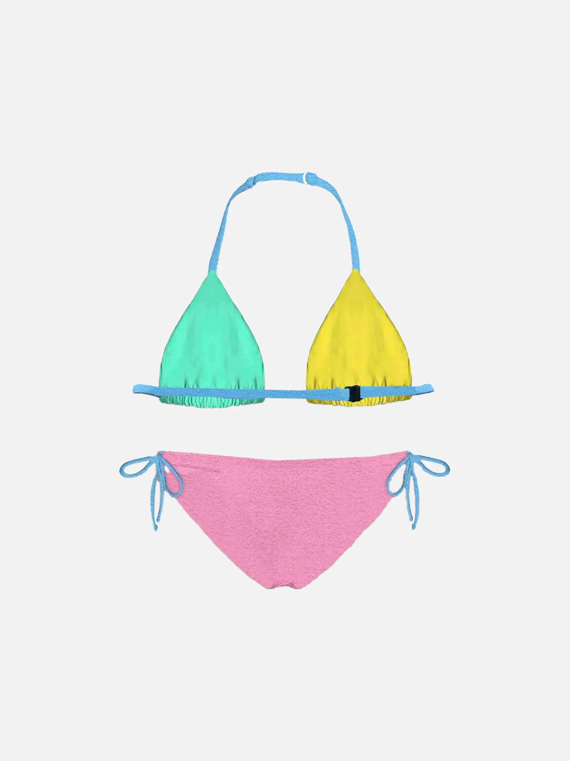 Bikini da bambina in spugna multicolore
