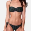 Bikini da donna a bralette a righe lurex