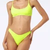Bikini da donna a bralette giallo fluo
