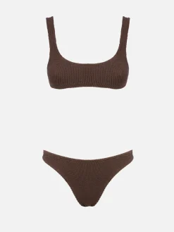 Bikini da donna a bralette marrone crinkle Naima Elise