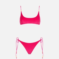 Bikini da donna a bralette in spugna fucsia