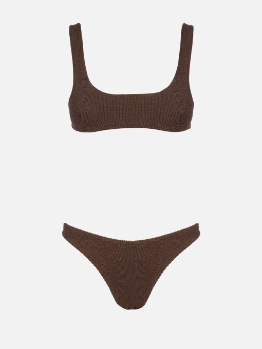Bikini da donna a bralette marrone crinkle Naima Elise