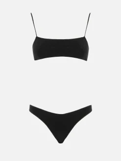 Bikini da donna a bralette nero in lurex Sadie Naomi