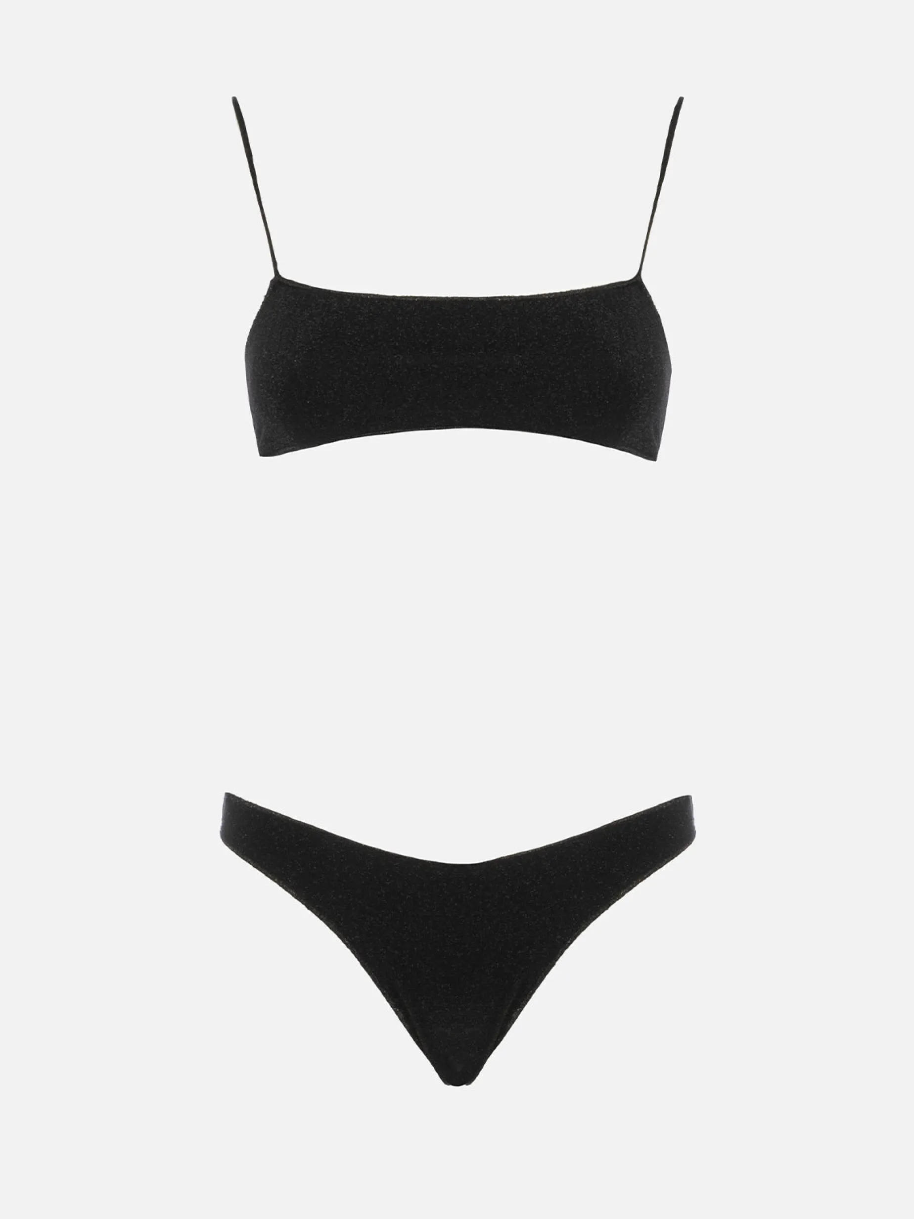 Bikini da donna a bralette nero in lurex Sadie Naomi
