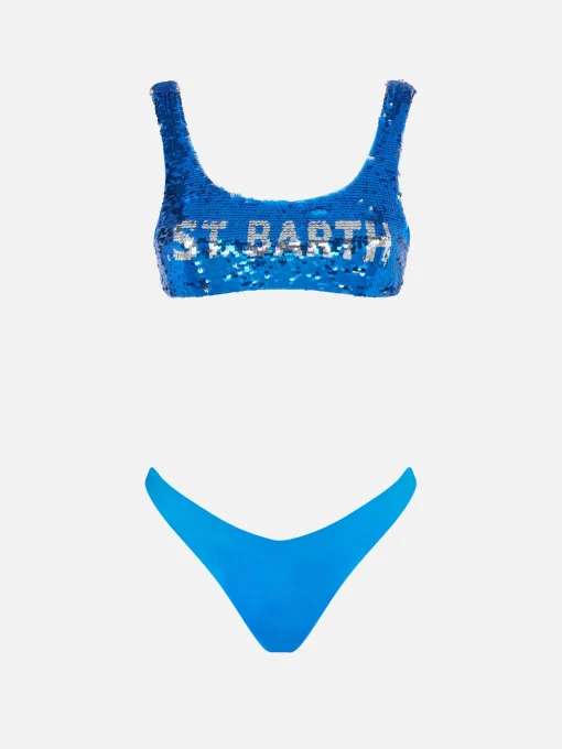 Bikini da donna a bralette blu