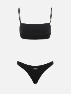 Bikini da donna a bralette nero in lurex Sadie Naomi
