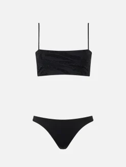 Bikini da donna a fascia zebrato Athena Naomi con strass