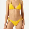 Bikini da donna a triangolo in spugna gialla con charms