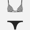 Bikini da donna a triangolo con stampa vichy