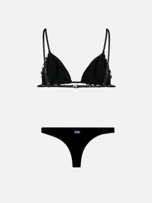 Bikini da donna a triangolo con stampa vichy