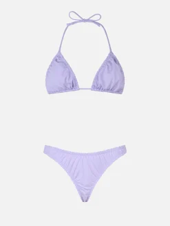 Bikini da donna a triangolo lilla con volant Nilly Nalu