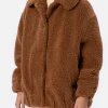 Bomber da donna effetto montone Abel con colletto e stampa cuore Saint Barth