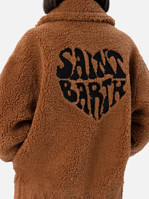 Bomber da donna effetto montone Abel con colletto e stampa cuore Saint Barth