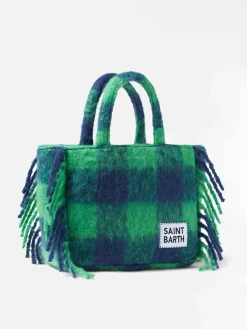 Borsa a mano Colette con stampa tartan verde