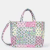 Borsa Soft Tote Mid trapuntata a fiori multicolore