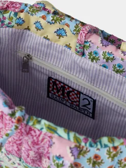 Borsa Soft Tote Mid trapuntata a fiori multicolore