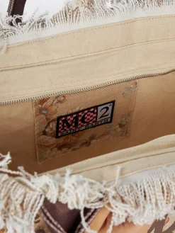 Borsa tote Vanity in tela di cotone a fiori