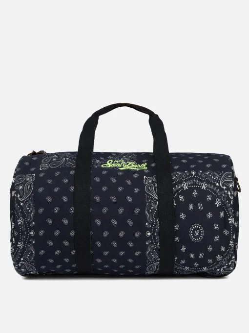 Borsone da viaggio con stampa bandana nera