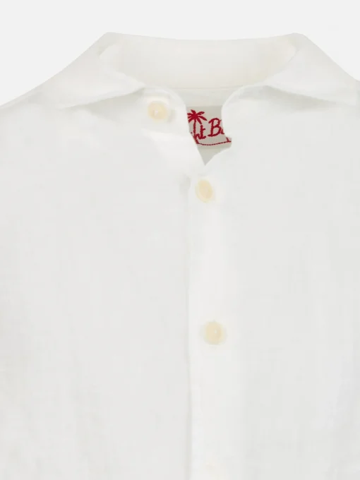 Camicia Agnes in lino bianco da bambino