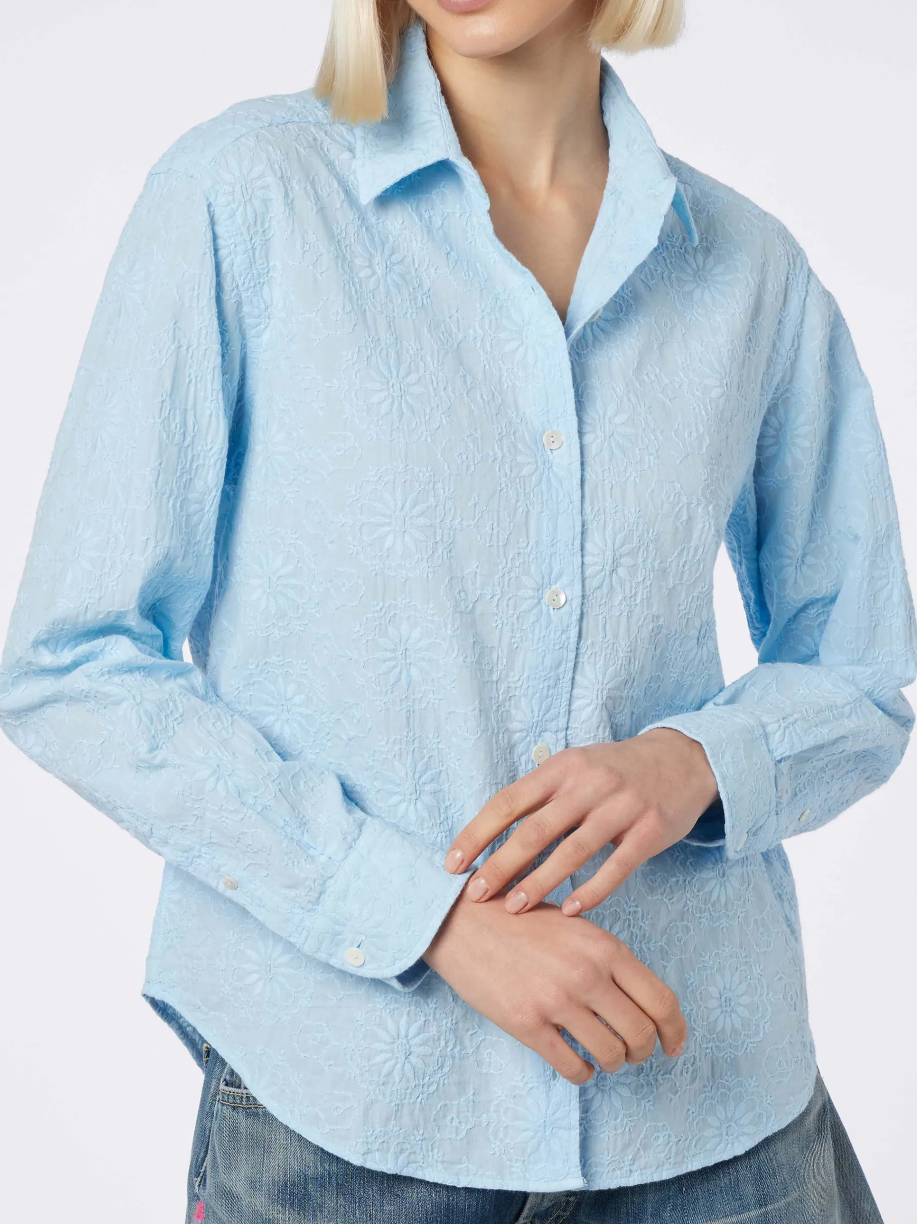 Camicia classica da donna in cotone Sangallo Meredith