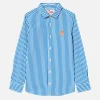 Camicia da bambino in lino di cotone a righe