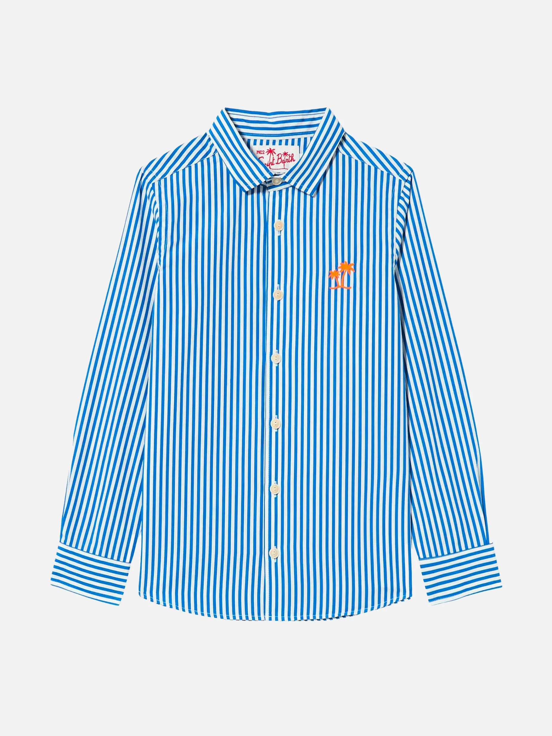 Camicia da bambino in lino di cotone a righe