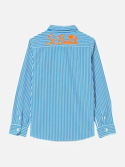 Camicia da bambino in lino di cotone a righe