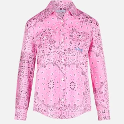 Camicia da donna con stampa bandana rosa