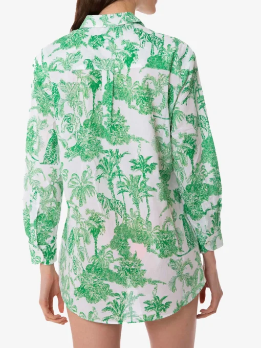 Camicia da donna in cotone con stampa toile de jouy