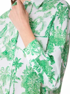 Camicia da donna in cotone con stampa toile de jouy